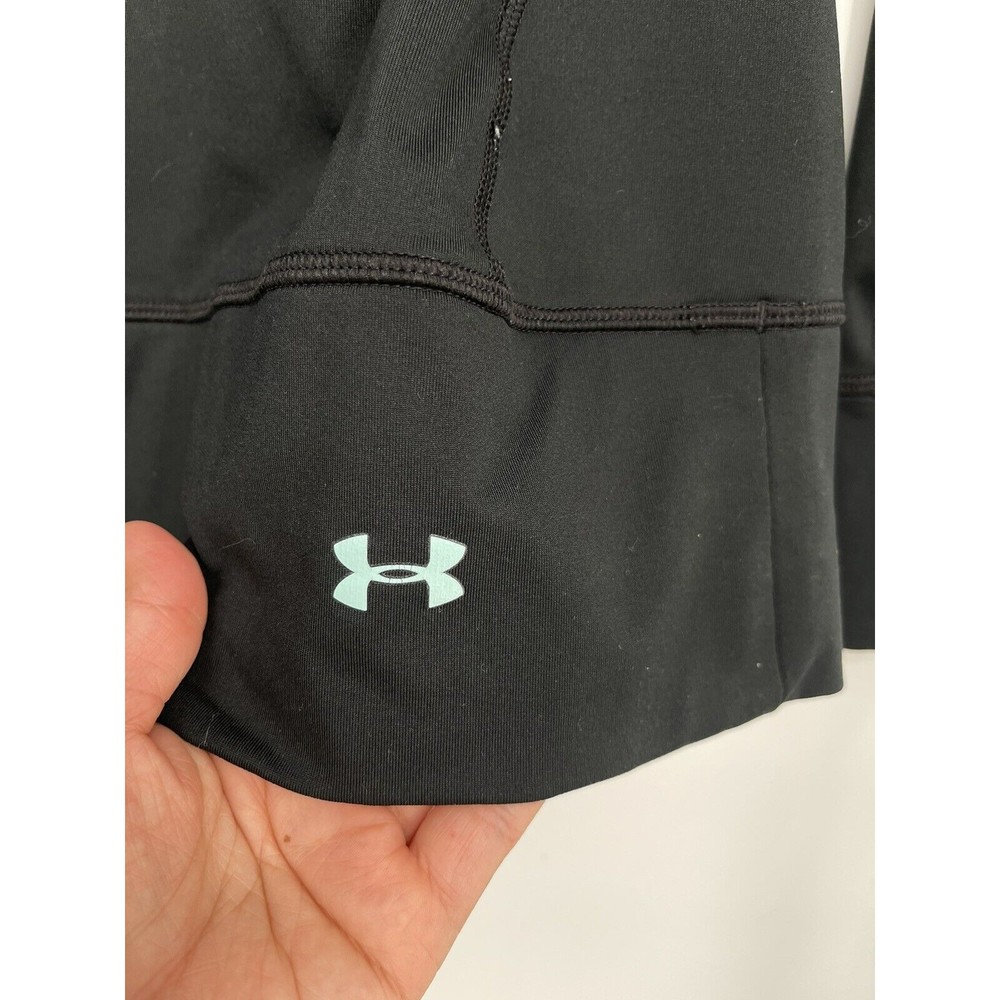 Under Armour Small Quarter Zip Pullover Womens Black Excellent Thumbhole Fitted‎ - Picture 5 of 9